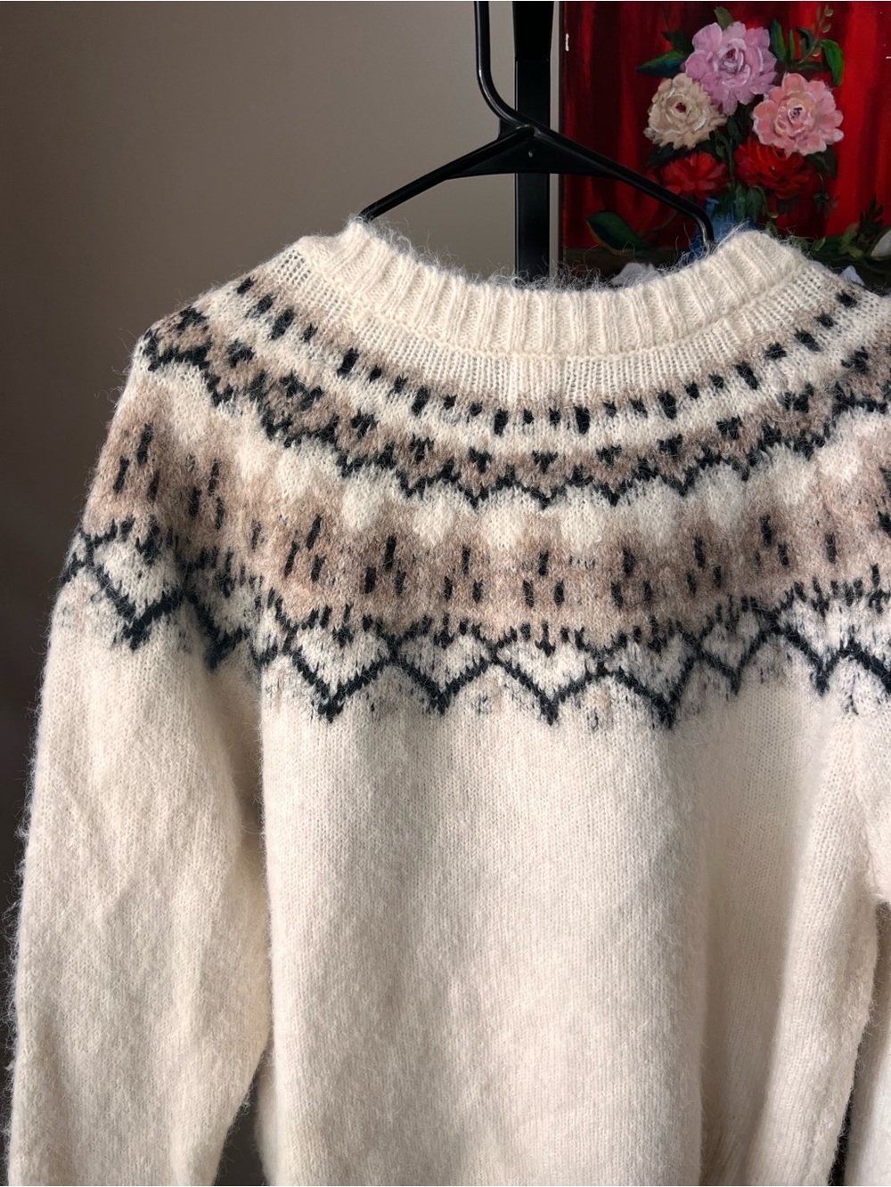 Joie Cream Fair Isle Button-Front Cardigan - Picture 7 of 8